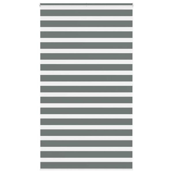 vidaXL Zebra Blind Dark Grey 125x200 cm Fabric Width 120.9 cm Polyester