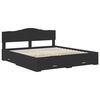 vidaXL Bed Frame with Headboard Black 200 x 200 cm Engineered Wood