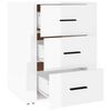 vidaXL Bedside Cabinet High Gloss White 50x36x60 cm Engineered Wood