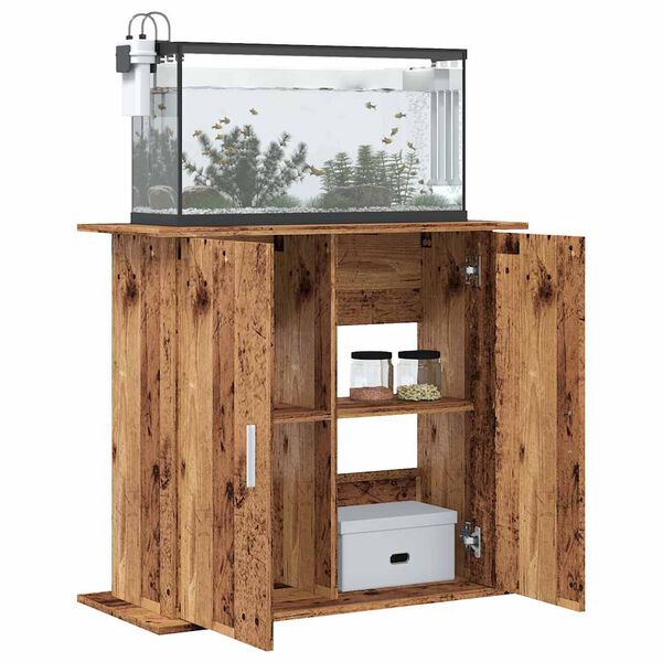 vidaXL Aquarium Stand Old Wood 81x36x73 cm Engineered Wood