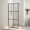 vidaXL Walk-in Shower Wall with Clear ESG Glass 80x195 cm Black