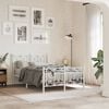 vidaXL Metal Bed Frame without Mattress with Footboard White 120x190cm