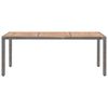 vidaXL Garden Table Grey 190x90x75 cm Poly Rattan and Solid Acacia Wood