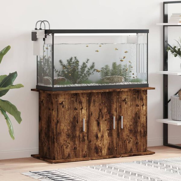 vidaXL Aquarium Stand Smoked Oak 101x41x58 cm Engineered Wood