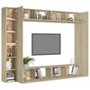 vidaXL 8 Piece TV Cabinet Set Sonoma Oak Engineered Wood