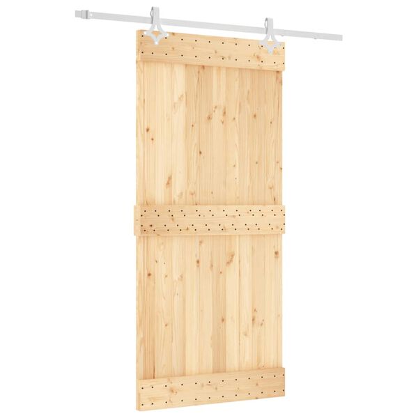 vidaXL Sliding Door with Hardware Set 95x210 cm Solid Wood Pine