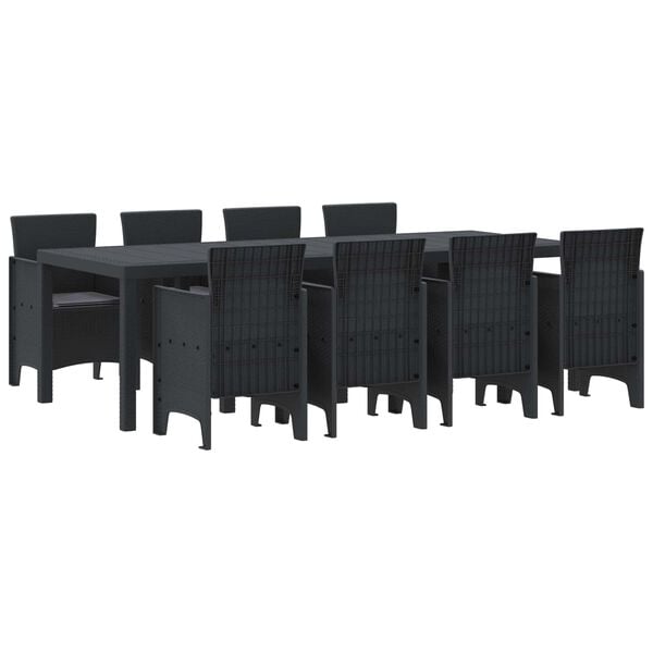 vidaXL Garden Dining Set 9 pcs Anthracite Polypropylene