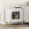 vidaXL Cat House Gloss White 51 x 30 x 52 cm Engineered Wood