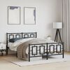 vidaXL Metal Bed Frame without Mattress with Footboard Black 135x190cm