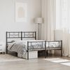 vidaXL Metal Bed Frame without Mattress with Footboard Black 120x190cm