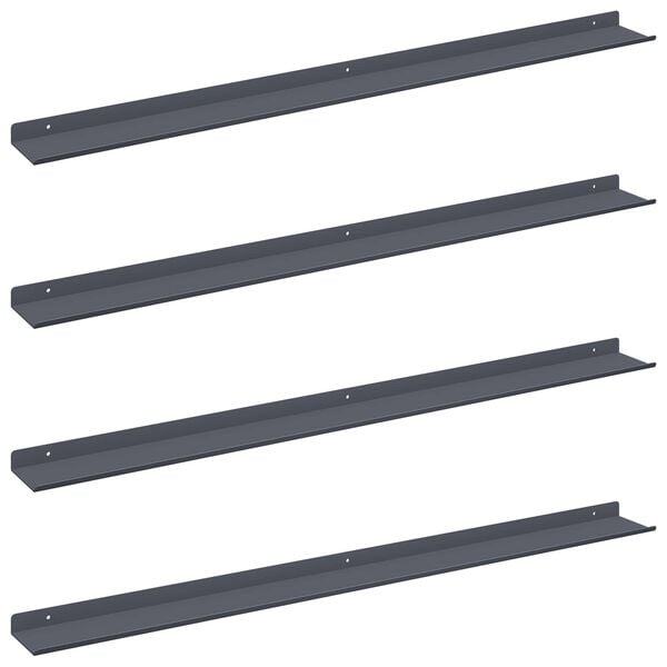 vidaXL Floating Shelf 4 pcs Anthracite 100 x 9 x 2.5 cm Steel