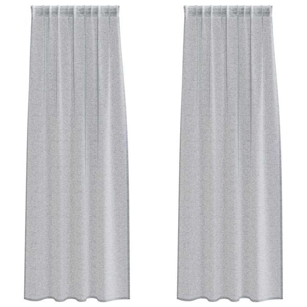vidaXL Voile Curtain 2 pcs Dark Grey 225 x 140 cm Polyester