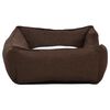 vidaXL Dog Bed Brown and White 85.5x70x23 cm Linen Look Fleece