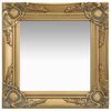 vidaXL Wall Mirror | Gold | Wood, glass, engineered wood | 40x40 cm