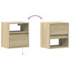 vidaXL TV Wall Cabinet with LED Lights Sonoma Oak 41x31x45 cm