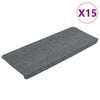 vidaXL Stair Mats Self-adhesive 15 pcs 65x24.5x3.5 cm Grey