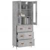 vidaXL Highboard Concrete Grey 69.5x34x180 cm Engineered Wood