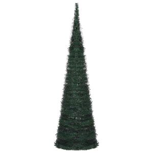 vidaXL Christmas Tree with LED String Lights Green 150 x 150 cm PVC