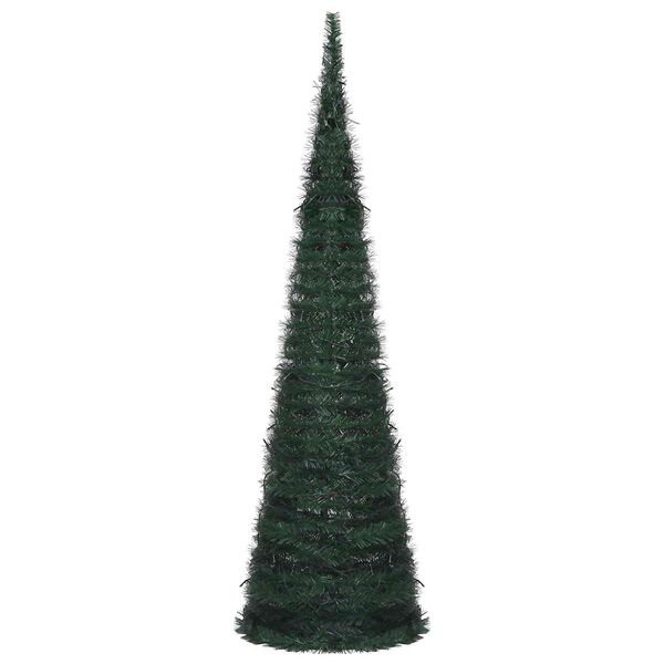 vidaXL Christmas Tree with LED String Lights Green 150 x 150 cm PVC