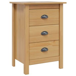 vidaXL Bedside Cabinet with Drawer HILL Honey Brown 46 x 35 x 65 cm