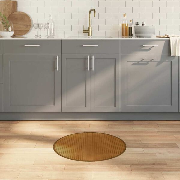 vidaXL Rug Round Brown60 cm Bamboo