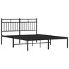 vidaXL Metal Bed Frame without Mattress with Headboard Black 140x200cm