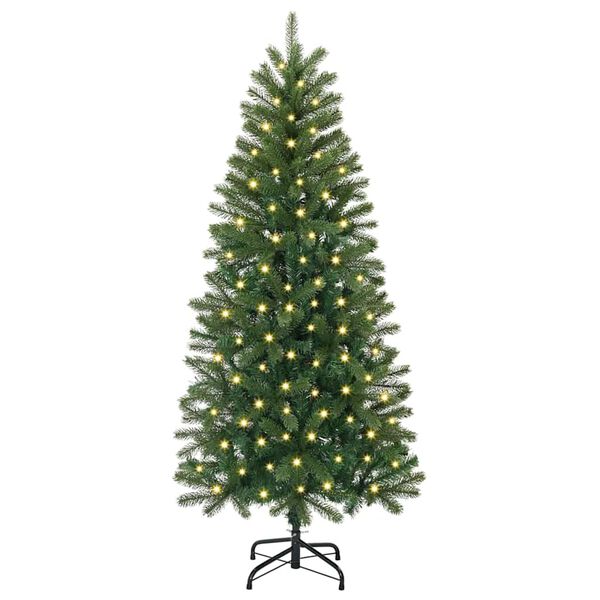 vidaXL Artificial Christmas Tree with 150 LEDs Green 120 cm PE and PVC