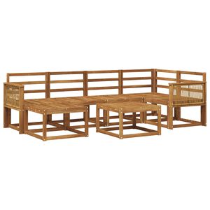 vidaXL Outdoor Sofa Set 7 pcs Natural Solid Acacia Wood