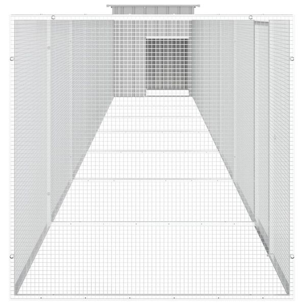 vidaXL Chicken Cage Grey 800x91x100 cm Galvanised Steel