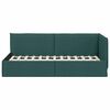 vidaXL Corner Bed Frame Dark Green 90 cm x 200 cm Velvet