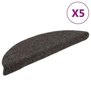 vidaXL Stair Mats Self-adhesive 5 pcs 56x17x3 cm Anthracite Half Round