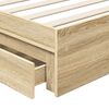 vidaXL Storage Bed with Drawer Sonoma Oak 100 x 200 cm Engineered Wood