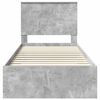vidaXL Bed Frame Concrete Grey and Silver 75 x 190 cm Engineered Wood