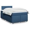 vidaXL Box Spring Bed with Mattress Blue 120x200 cm Fabric