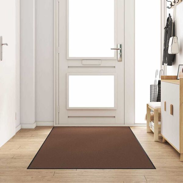 vidaXL Doormat Brown and Black 120 x 300 cm Polypropylene and vinyl