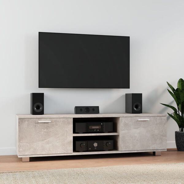 vidaXL TV Cabinet Concrete Grey 140x40.5x35 cm Engineered Wood