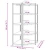 vidaXL 5-Layer Shelves 2 pcs Blue Steel&Engineered Wood