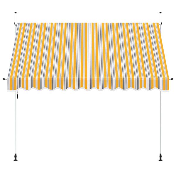 vidaXL Manual Retractable Awning 300 cm Yellow and Blue Stripes