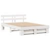 vidaXL Bed Frame with Headboard White 140 x 200 cm Solid Pine Wood