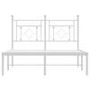vidaXL Metal Bed Frame without Mattress with Headboard White 120x190cm
