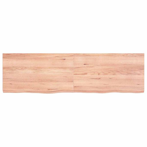 vidaXL Wall Shelf Light Brown 140x40x(2-4) cm Treated Solid Wood Oak