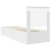 vidaXL Bed Frame White and Silver 70 x 190 cm Engineered Wood