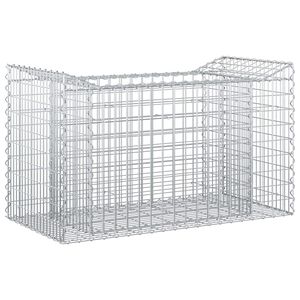 vidaXL Gabion Raised Bed 50 x 100 x 60 cm Galvanised Steel Silver
