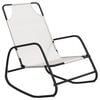 vidaXL Rocking Sun Lounger Cream Steel and Textilene