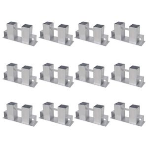 vidaXL Firewood Stacking Aids 12 pcs Steel Silver (3x41925)