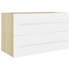 vidaXL 2 Piece Bathroom Furniture Set White and Sonoma Oak Engineered Wood