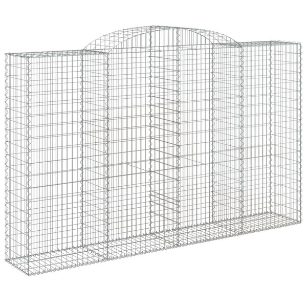 vidaXL Arched Gabion Basket 300x50x180/200 cm Galvanised Iron