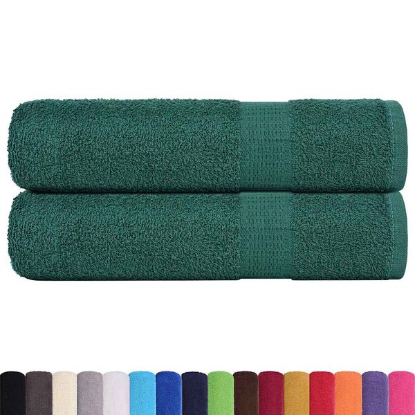 vidaXL Shower Towels "FROGN" 2 pcs Green 70x140 cm 360 gsm