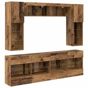 vidaXL TV Wall Cabinet Set 6 pcs 197 x 30 x 60.5 cm Old Wood