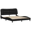vidaXL Bed Frame with LED without Mattress "Hvar" Black 160x200 cm